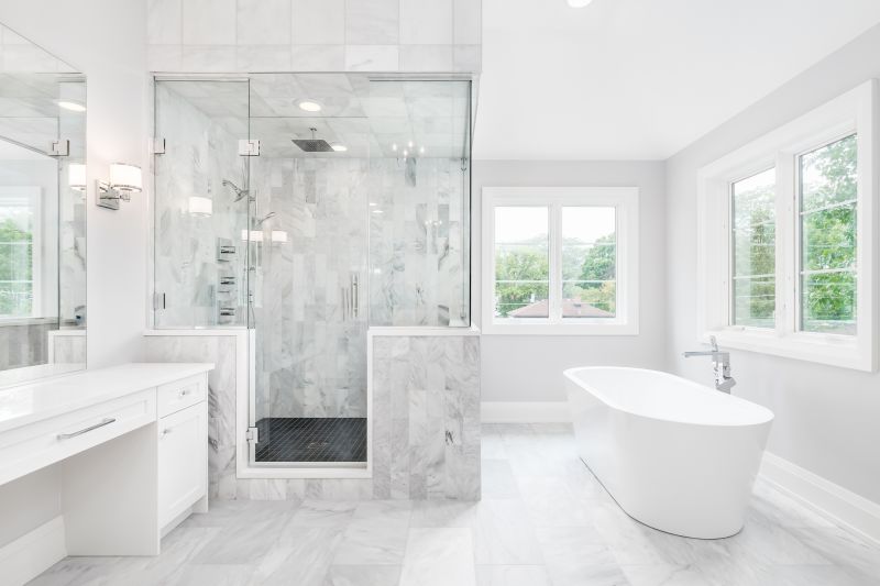 Marble-Accented Shower